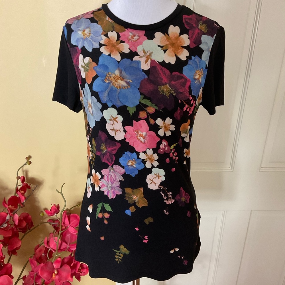 Ted Baker Floral and Black Tee Shirt NWT